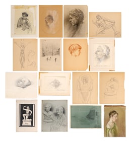 Group of drawings by various artists, including Ivan Meštrović and Malvina Cornell Hoffman