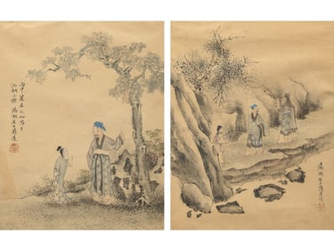 Two Chinese Paintings, After Jiang Lian