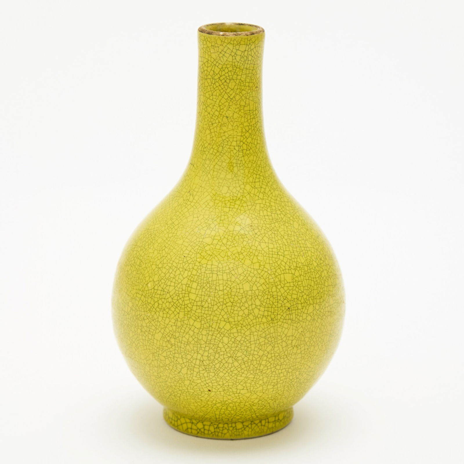 Small Chinese Yellow Ground Porcelain Bottle Vase 18th-19th Century (1 of 5)
