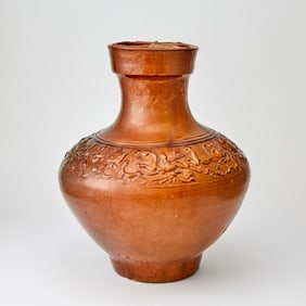 Chinese Brown Glazed Pottery Jar Han Dynasty