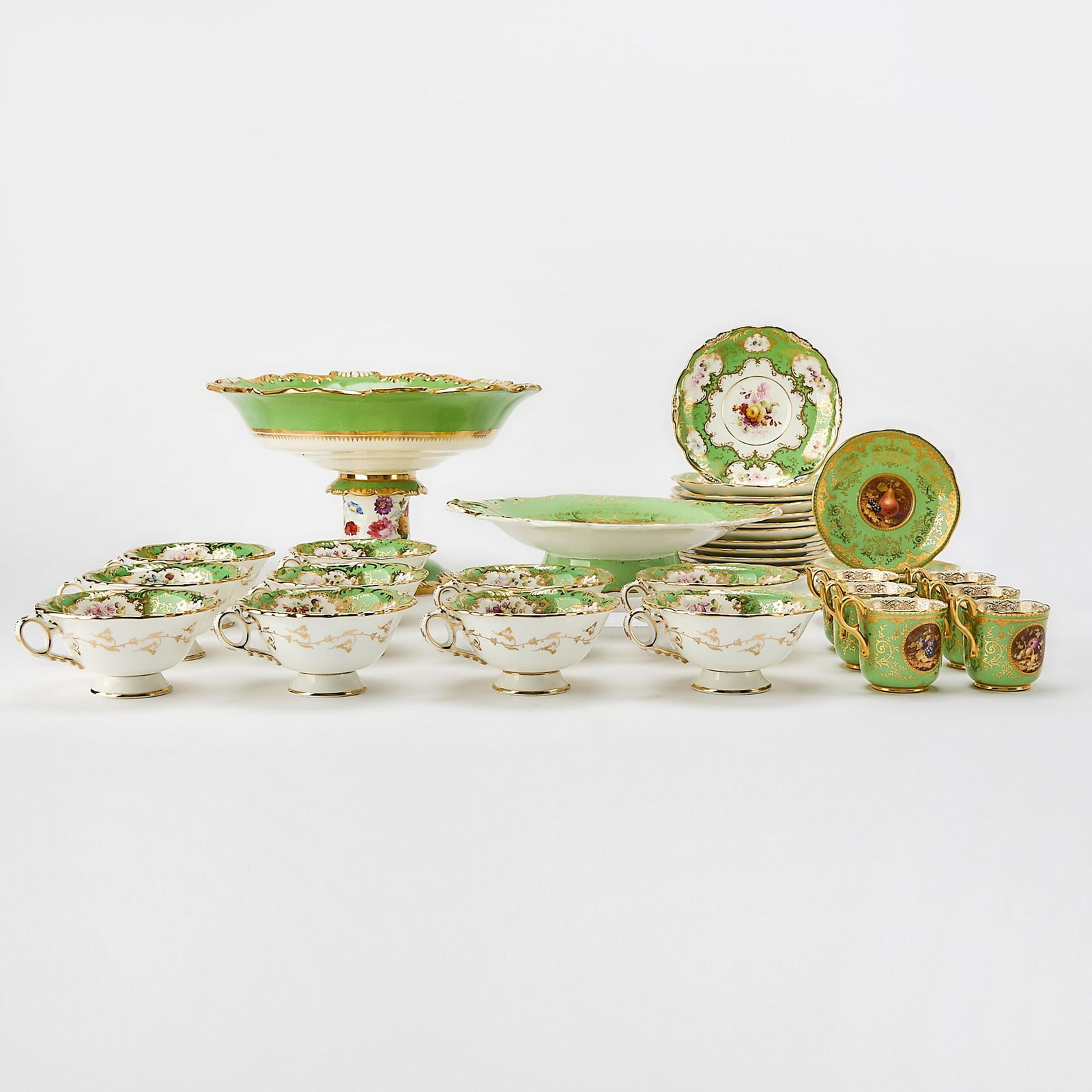 Coalport Partial Tea Service Together with a Coalport demitasse set, pattern 5351/31. (1 of 10)