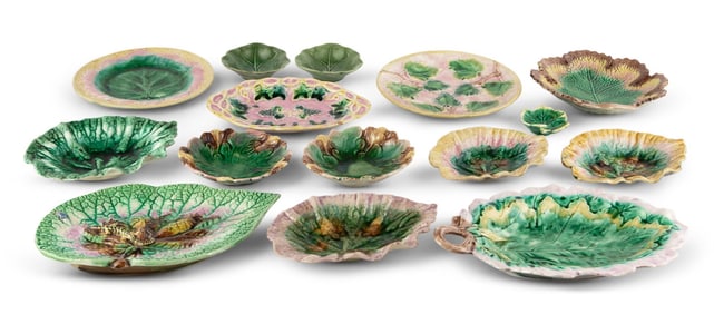 Group of Griffen, Smith & Hill Etruscan Majolica Table Articles Circa 1880