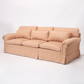 Striped Silk Upholstered Sofa
