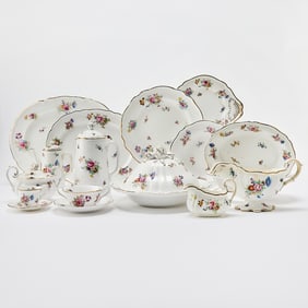 Extensive Spode Porcelain "Dresden Rose" Dinner Service