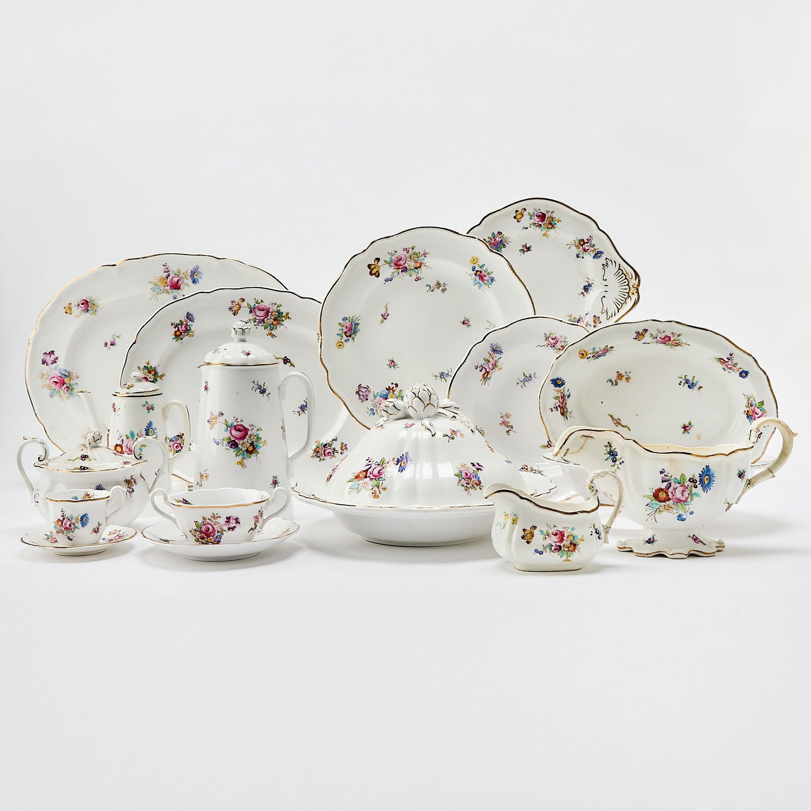 Extensive Spode Porcelain "Dresden Rose" Dinner Service (1 of 7)