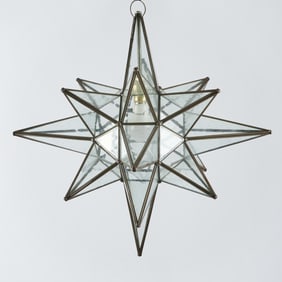 Italian Glass Star Form Light Fixture
