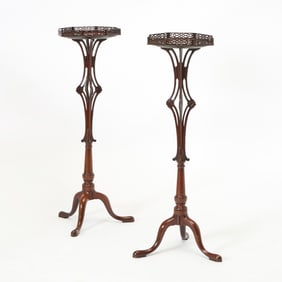 Pair of George III Style Mahogany Torchieres