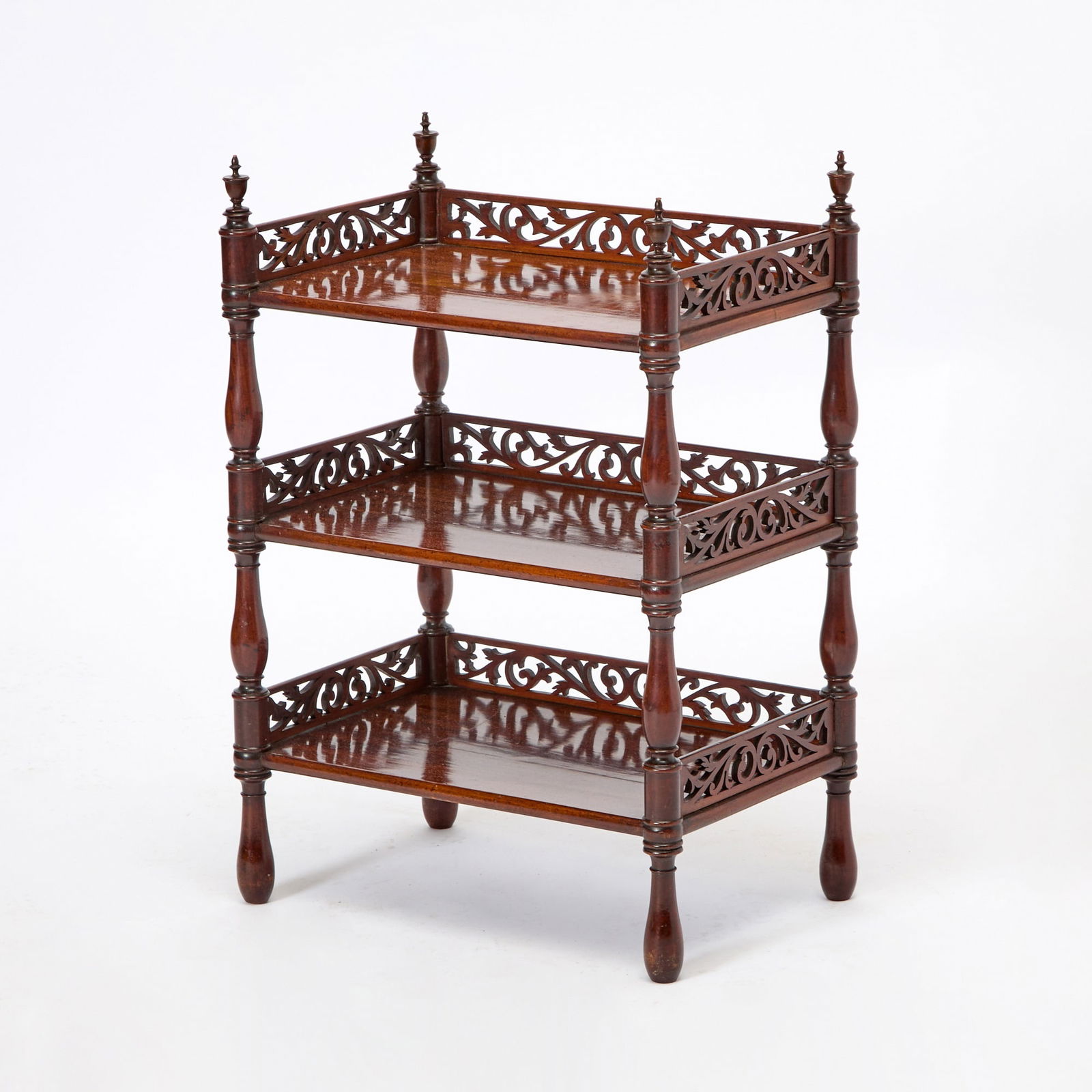 Victorian Mahogany Three-Tier Side Table (1 of 3)