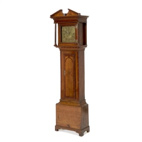 English Inlaid Oak Tallcase Clock