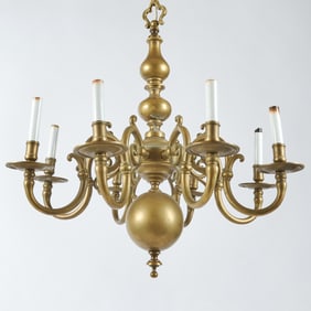 Dutch Baroque Style Brass Chandelier