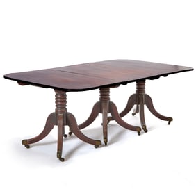 Regency Mahogany Triple Pedestal Dining Table