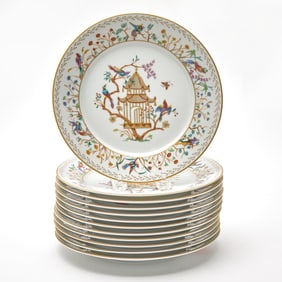 Set of Twelve Tiffany Limoges Audubon Salad Plates