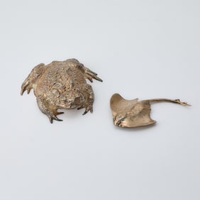 Tiffany & Co. Sterling Silver Figure of a Toad and a Sterling Silver Figure of a Stingray