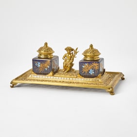 Louis XVI Style Gilt Brass Inkstand