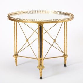 Louis XVI Style Gilt-Metal Occasional Table