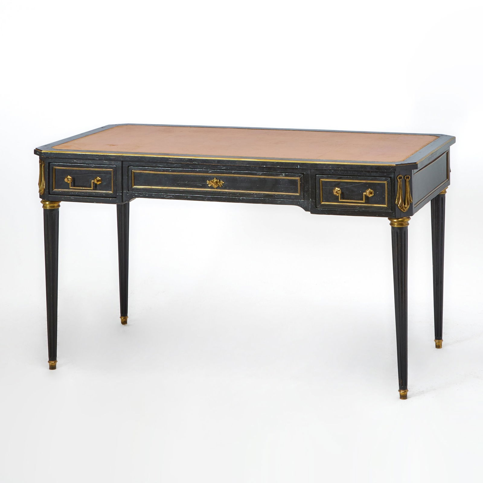 Louis XVI Style Black Lacquer Writing Table (1 of 3)