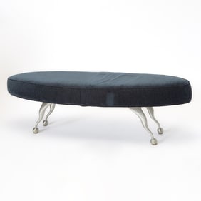 Modern Metal and Upholstered Bench