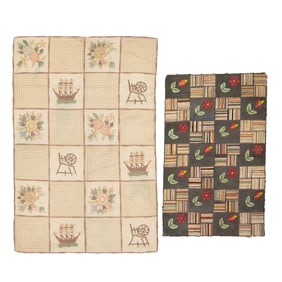 Two Hooked Rugs