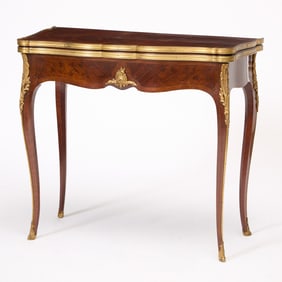 French Gilt-Bronze Mounted Kingwood and Bois De Bout Card Table