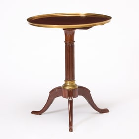 Louis XVI Gilt-Bronze Mounted Mahogany Tilt-Top Gueridon