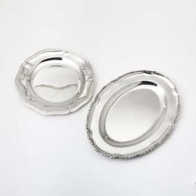 French Silver Charger and Continental Silver Platter