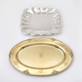 American Sterling Silver Gilt Platter