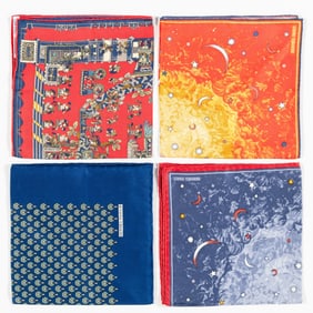 Four Hermès Silk Scarves