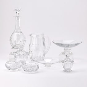 Group of Baccarat Blown Glass Table Articles
