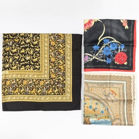 Three Hermès Silk and Cashmere Scarves