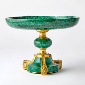 Russian Gilt-Bronze and Malachite Tazza