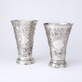 Two Swedish Silver Vases