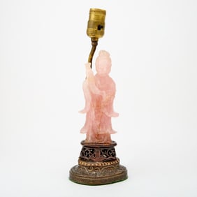 Chinese Rose Quartz Figural Carving
