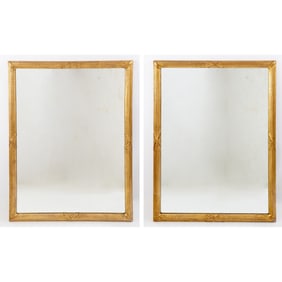 Pair of Neoclassical Style Gilt Composite Mirrors