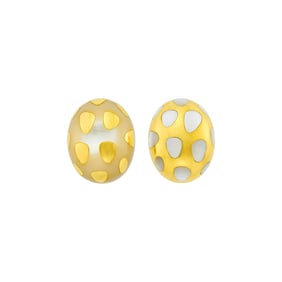 Tiffany & Co. Pair of Gold and Mother-of-Pearl 'Positive Negative' Earrings