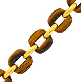Gold and Tiger's Eye Link Bracelet