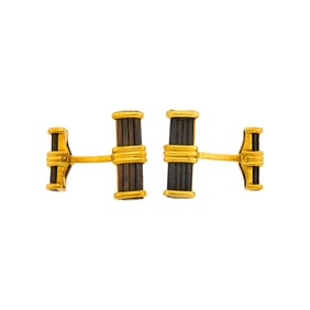 Pair of Gold and Ebony Cufflinks, France