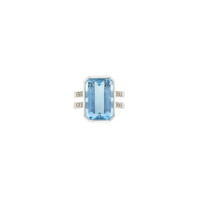 H. Stern White Gold, Aquamarine and Diamond Ring