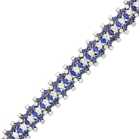 White Gold, Diamond and Sapphire Bracelet