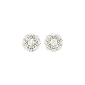 Pair of White Gold and Diamond Earrings