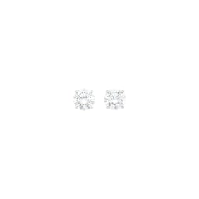 Pair of White Gold and Diamond Stud Earrings