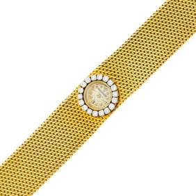 Jaeger-LeCoultre Gold and Diamond Mesh Wristwatch