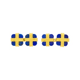 Van Cleef & Arpels Pair of Gold and Lapis Cufflinks