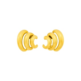 Seaman Schepps Pair of Gold Half-Hoop Earclips