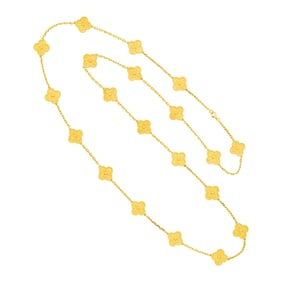 Van Cleef & Arpels Long Gold 'Alhambra' Chain Necklace