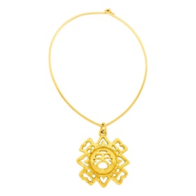 Tiffany & Co. Gold Sun Pendant with Gold Torque Necklace