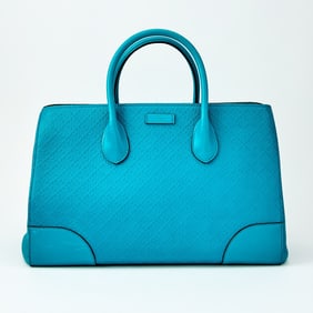 Gucci Turquoise Leather 'Diamante' Bag