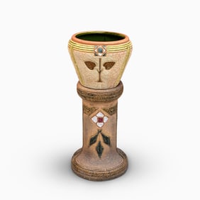 Roseville "Mostique" Pottery Jardinieres on Stand