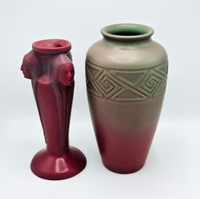 Van Briggle Indian Head Pottery Vase