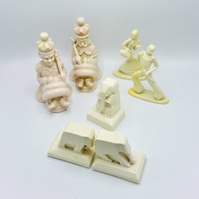 Group of Seven Cowan Figural Art Deco Pottery Articles