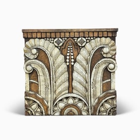 Art Deco Carved Hardwood Theater Column Capital